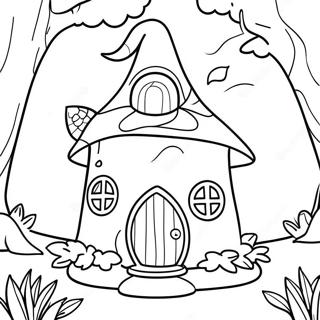 Whimsical Gnome House In A Magical Forest Coloring Page 41774-33361