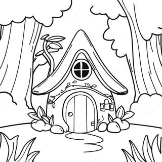 Whimsical Gnome House In A Magical Forest Coloring Page 41774-33362