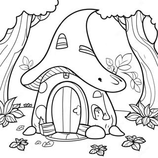 Whimsical Gnome House In A Magical Forest Coloring Page 41774-33364