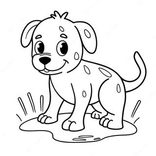 Harry The Dirty Dog Playing In Mud Coloring Page 41784-33371