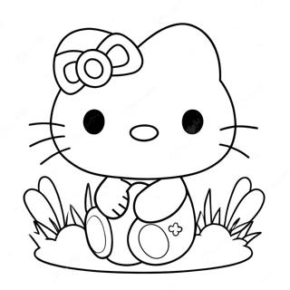 Hello Kitty Easter Coloring Pages