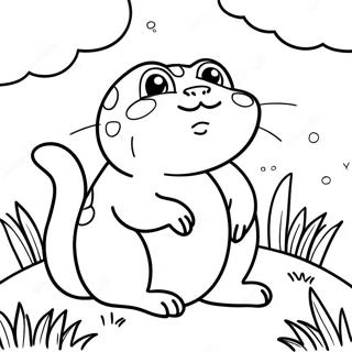 Playful Cat Toad In Garden Coloring Page 41824-33401