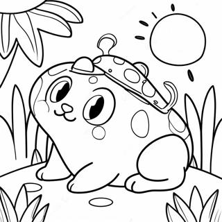 Playful Cat Toad In Garden Coloring Page 41824-33403