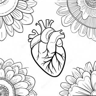 Colorful Human Heart Anatomy Coloring Page 41834-33409