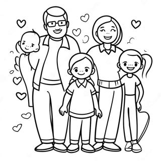 Family Of 5 Coloring Pages