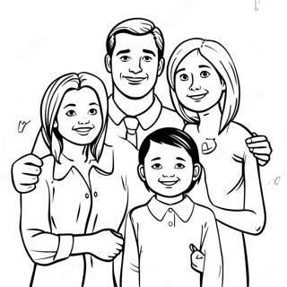 Family Of 5 Happy Together Coloring Page 41843-33415