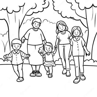 Family Of 5 Playing In The Park Coloring Page 41844-33417