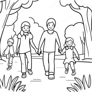 Family Of 5 Playing In The Park Coloring Page 41844-33420