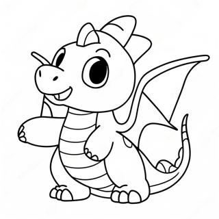 Cute Dragonite Flying Coloring Page 41854-33422