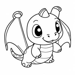 Cute Dragonite Flying Coloring Page 41854-33424