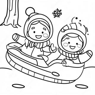 Sledding Coloring Pages