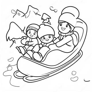 Sledding Kids Having Fun Coloring Page 41863-33431