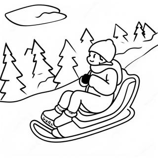 Snowy Hill Sledding Adventure Coloring Page 41864-33433