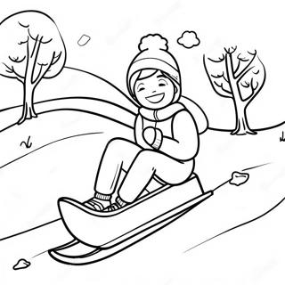 Snowy Hill Sledding Adventure Coloring Page 41864-33435