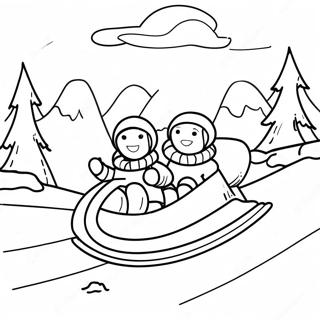 Snowy Hill Sledding Adventure Coloring Page 41864-33436