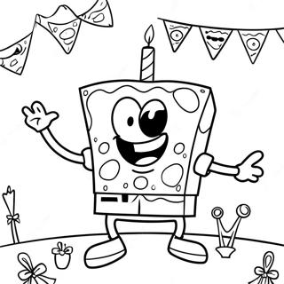 Spongebob Birthday Coloring Page 41883-33447