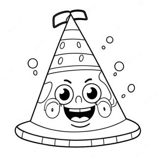 Spongebob Party Hat Coloring Page 41884-33449