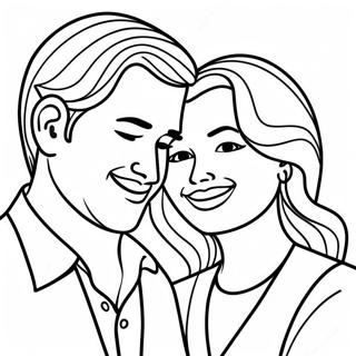 Happy Couple Engagement Coloring Page 41914-33475