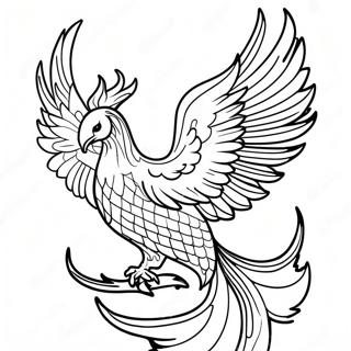 Majestic Phoenix Rising From Flames Coloring Page 41954-33505