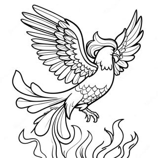 Majestic Phoenix Rising From Flames Coloring Page 41954-33506