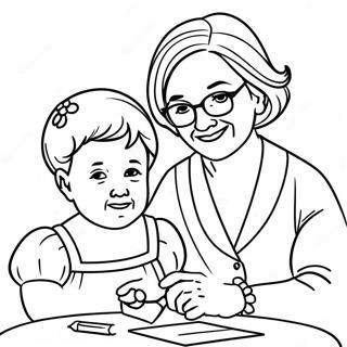 Grandma And Granddaughter Coloring Page 42003-33537