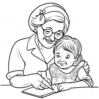 Grandma And Granddaughter Coloring Page 42003-33538