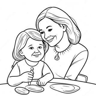 Heartwarming Grandma And Granddaughter Coloring Page 42004-33541