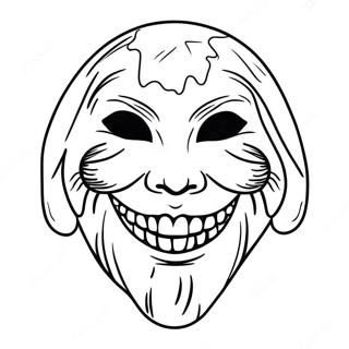 Creepy Ghost Halloween Mask Template Coloring Page 42034-33569