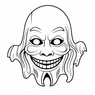 Creepy Ghost Halloween Mask Template Coloring Page 42034-33572