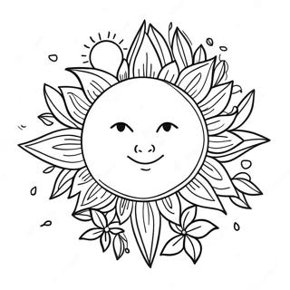 Summer Solstice Sun Coloring Page 42093-33615