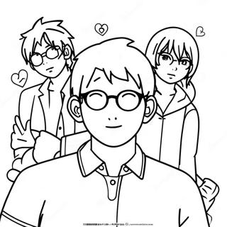 Saiki K With Friends Coloring Page 42124-33645