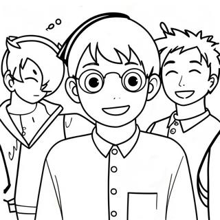 Saiki K With Friends Coloring Page 42124-33646