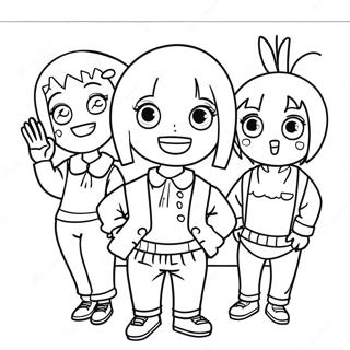 Saiki K With Friends Coloring Page 42124-33648