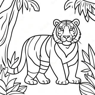 Majestic Tiger In Jungle Coloring Page 42134-33649