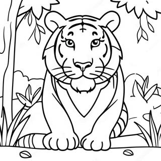 Majestic Tiger In Jungle Coloring Page 42134-33650