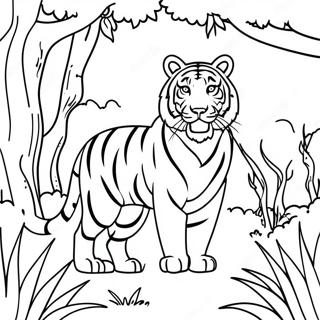 Majestic Tiger In Jungle Coloring Page 42134-33651