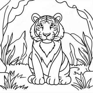 Majestic Tiger In Jungle Coloring Page 42134-33652