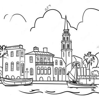 Charming Charleston Skyline Coloring Page 42154-33667