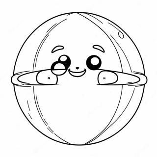 Cute Pokeball With Smiling Face Coloring Page 4217-3489