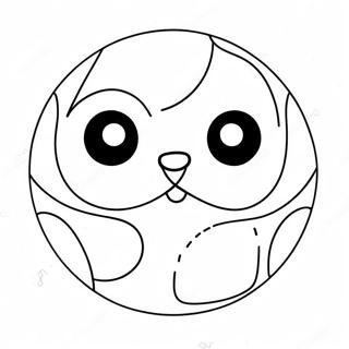 Cute Pokeball With Smiling Face Coloring Page 4217-3490