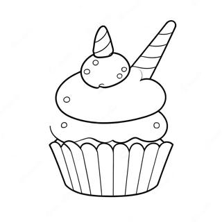 Unicorn Cupcake Coloring Page 42203-33701