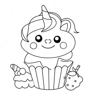 Unicorn Cupcake Coloring Page 42203-33702