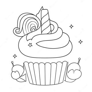 Unicorn Cupcake Coloring Page 42203-33704