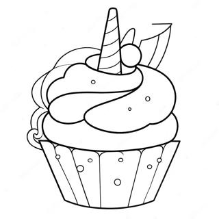 Magical Unicorn Cupcake With Sprinkles Coloring Page 42204-33705