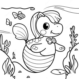 Mermaid Dog Swimming In Coral Reef Coloring Page 42223-33717