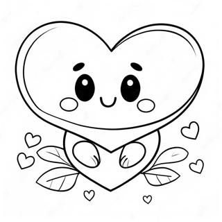 Kawaii Valentine S Day Heart Coloring Page 42253-33744