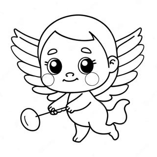 Cute Kawaii Cupid With Bow Coloring Page 42254-33745