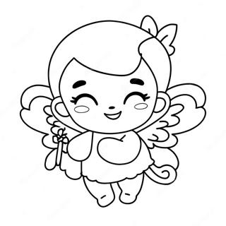 Cute Kawaii Cupid With Bow Coloring Page 42254-33747