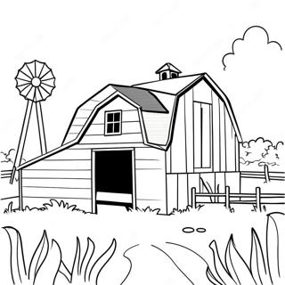 Barn Coloring Page 4226-3496