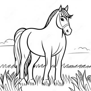 Majestic Clydesdale Horse In A Field Coloring Page 42274-33758